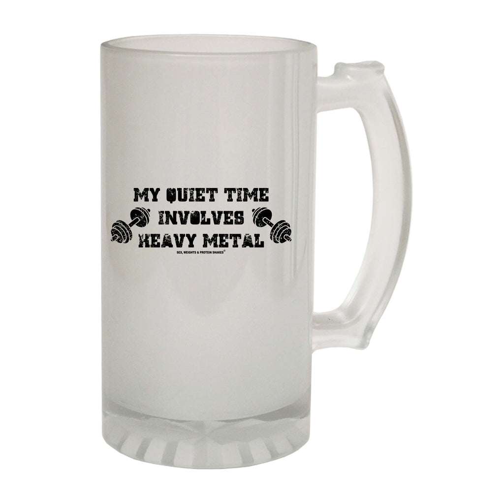 Swps My Quiet Time Involves Heavy Metal - Funny Beer Stein