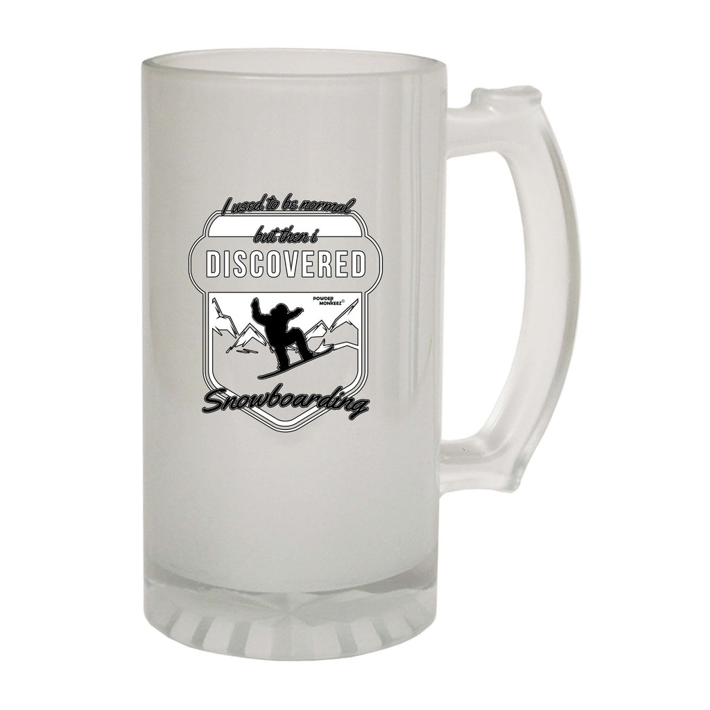 Pm I Used To Be Normal Snowboarding - Funny Beer Stein
