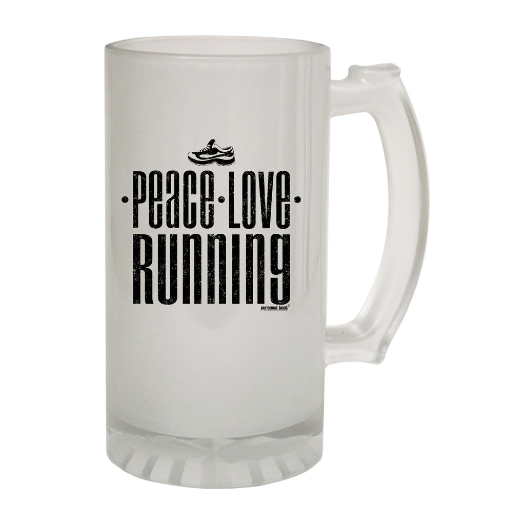 Pb Peace Love Running - Funny Beer Stein