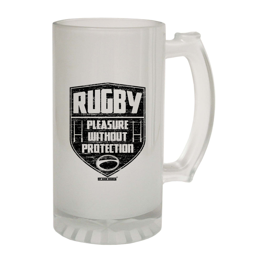 Uau Rugby Pleasure Without Protection - Funny Beer Stein