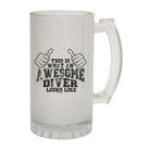 Ow This Is Awesome Diver - Funny Beer Stein