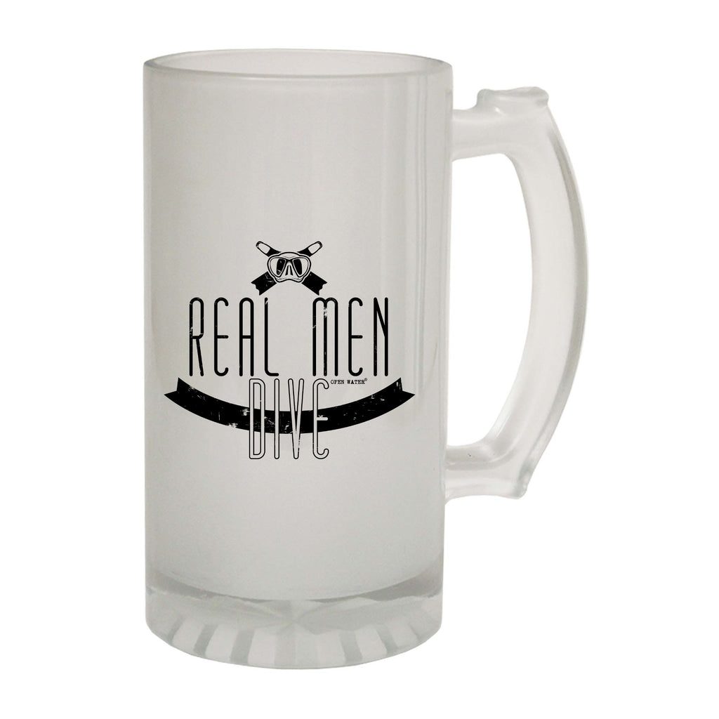 Ow Real Men Dive - Funny Beer Stein