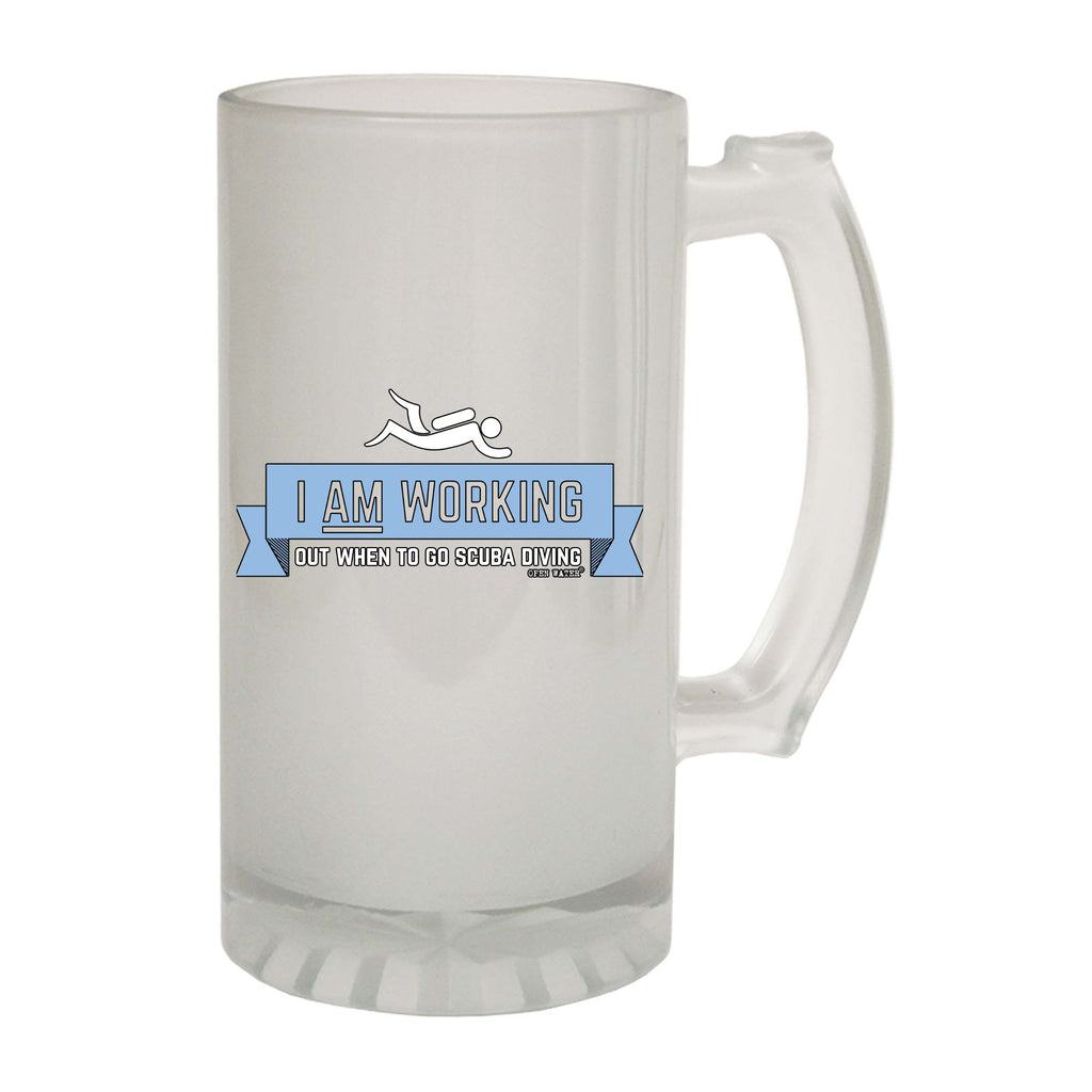 Ow I Am Working Out Scuba Diving - Funny Beer Stein