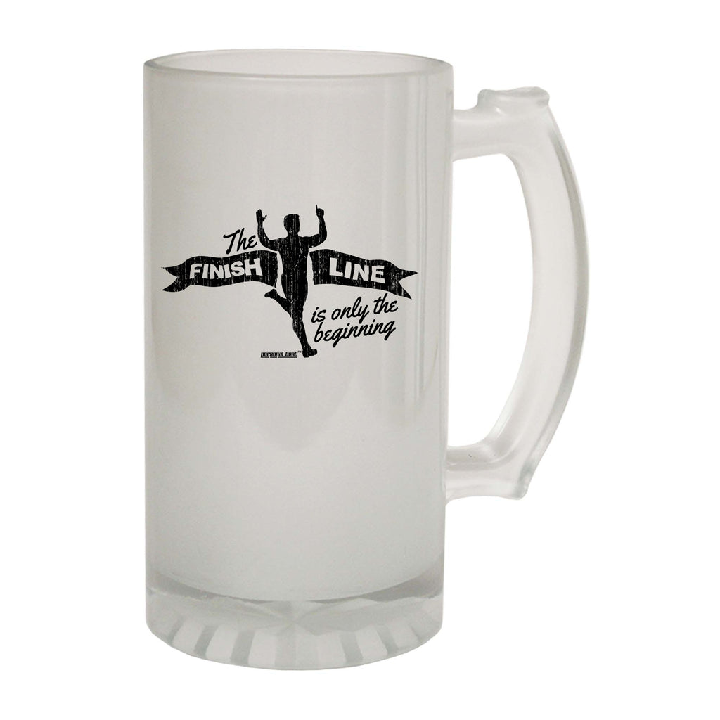 Pb Finish Line - Funny Beer Stein