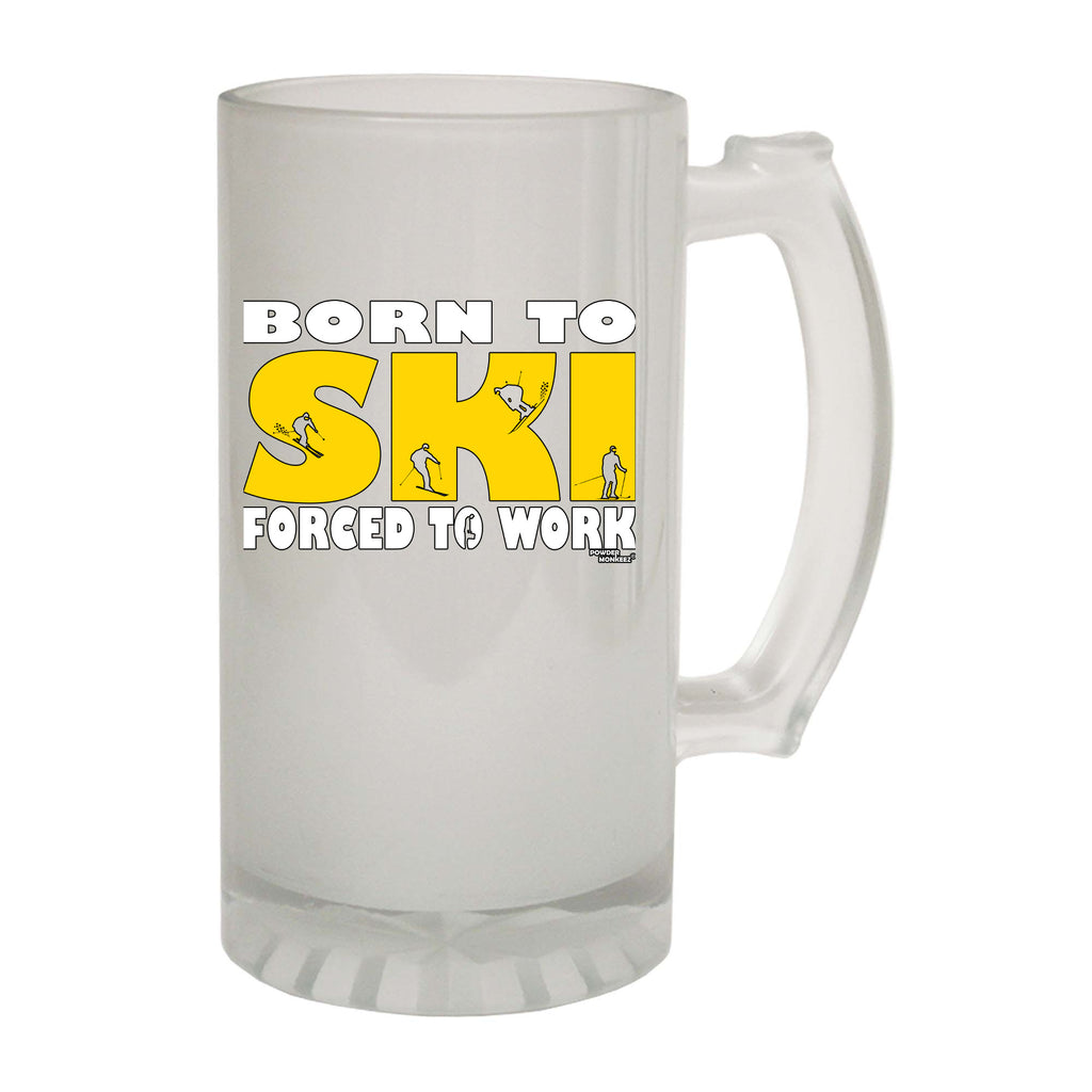 Pm Born To Ski - Funny Beer Stein