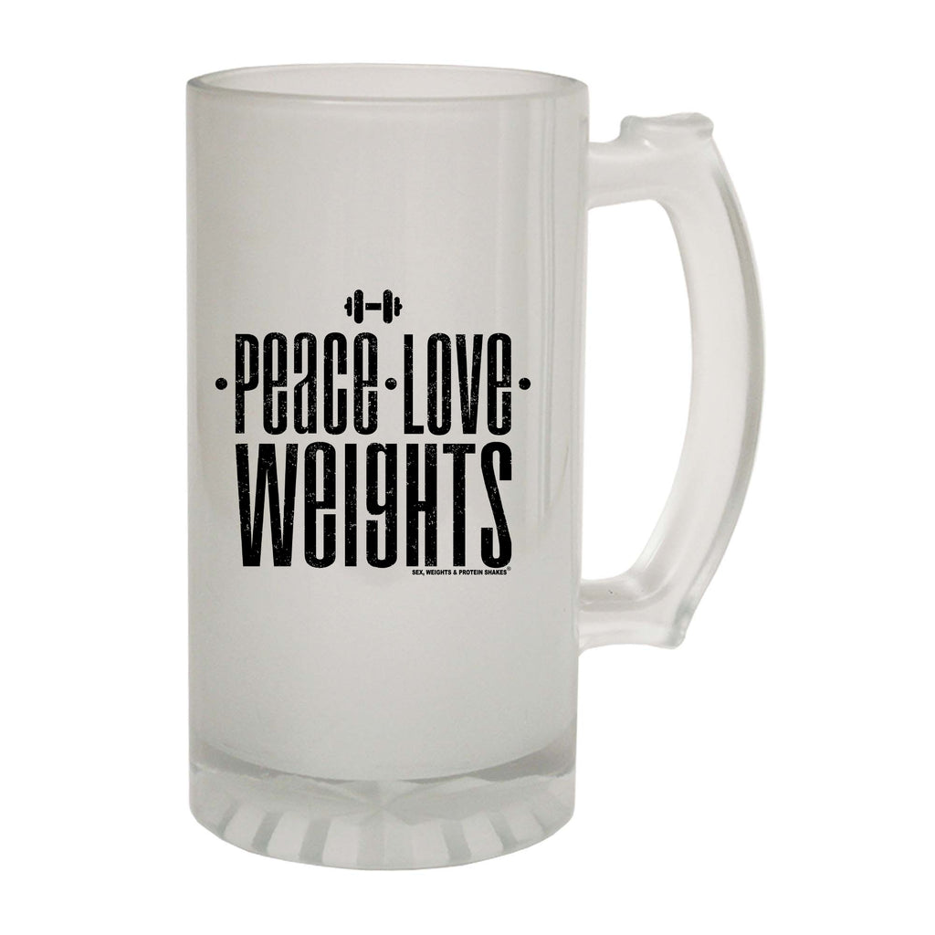 Swps Peace Love Weights - Funny Beer Stein