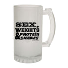 Swps Sex Weights Protein Shakes D1 White - Funny Beer Stein