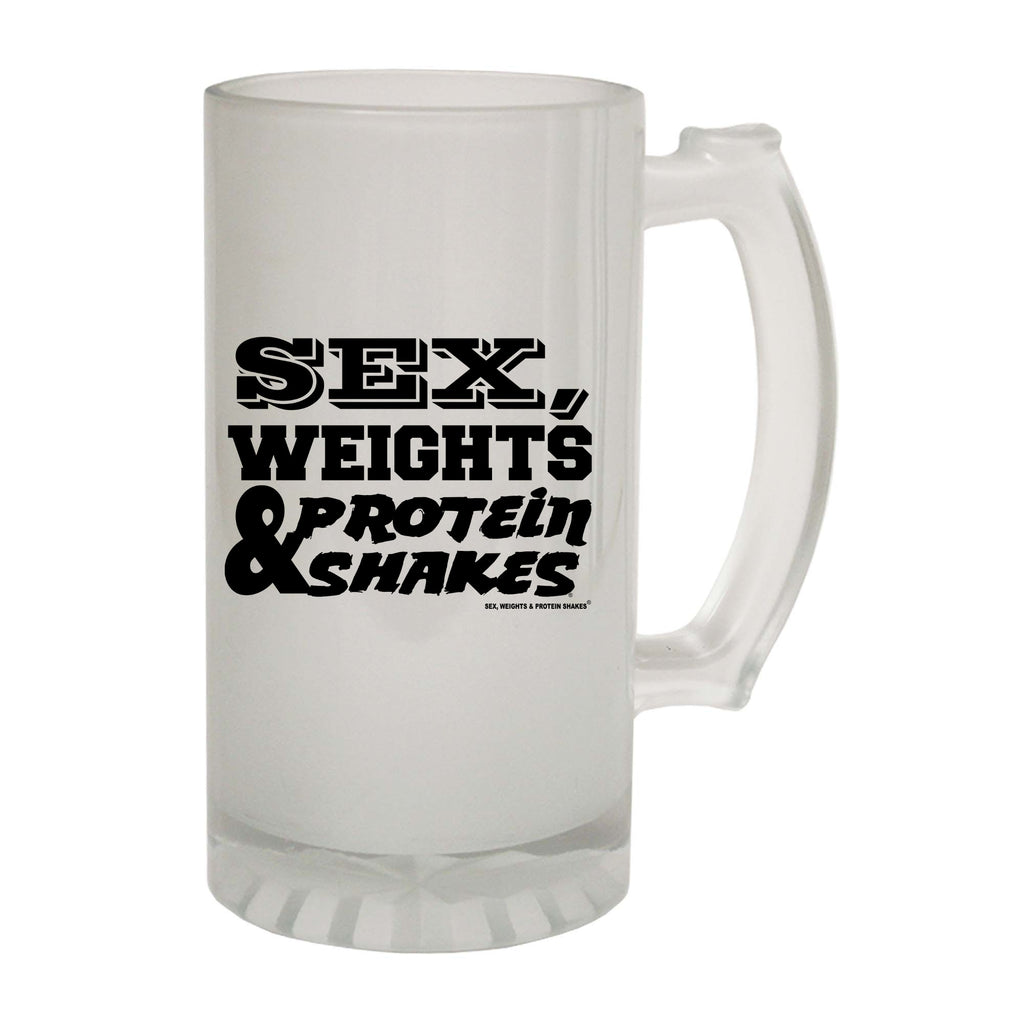 Swps Sex Weights Protein Shakes D1 White - Funny Beer Stein