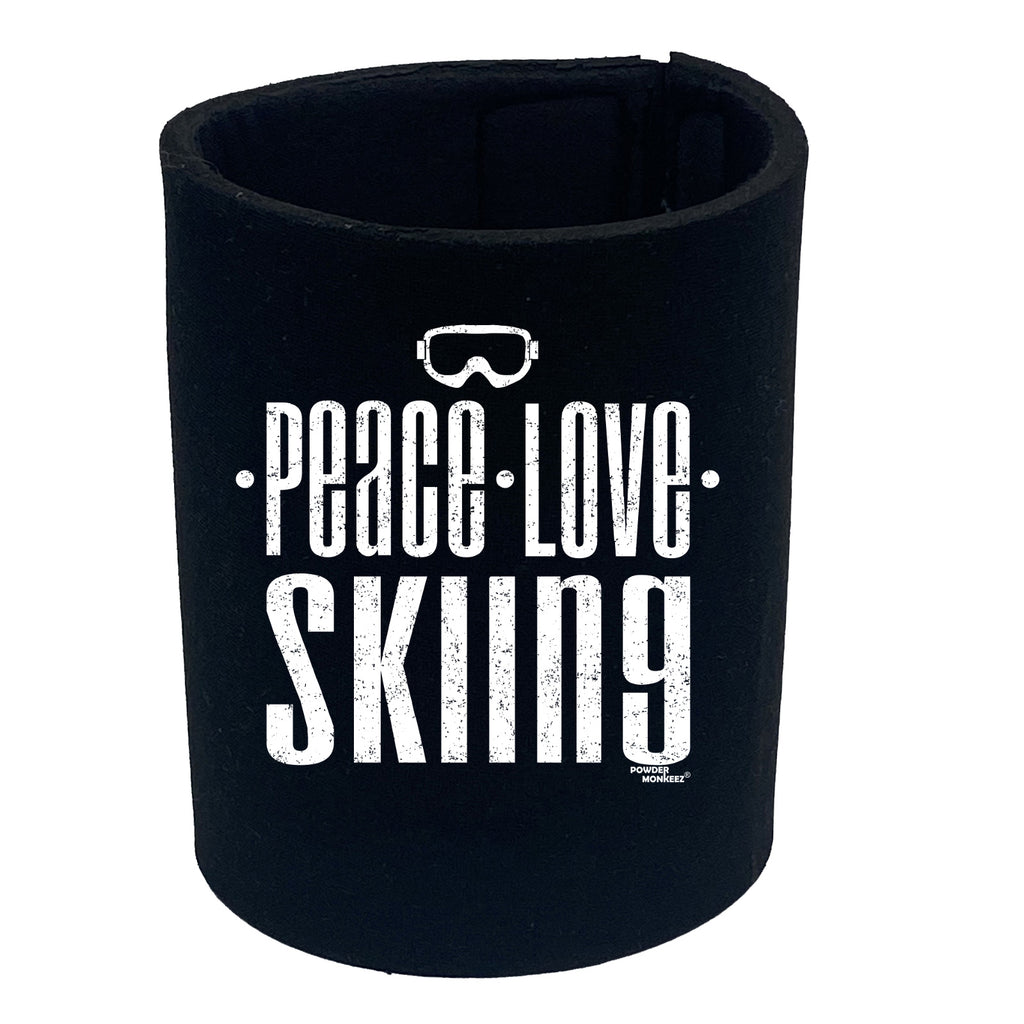 Pm Peace Love Skiing - Funny Stubby Holder