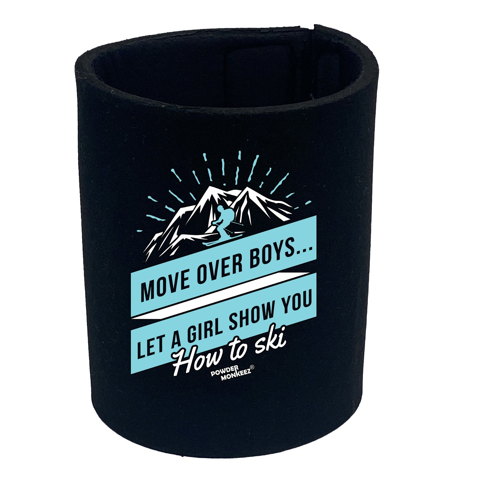 Pm Move Over Boys How To Ski - Funny Stubby Holder