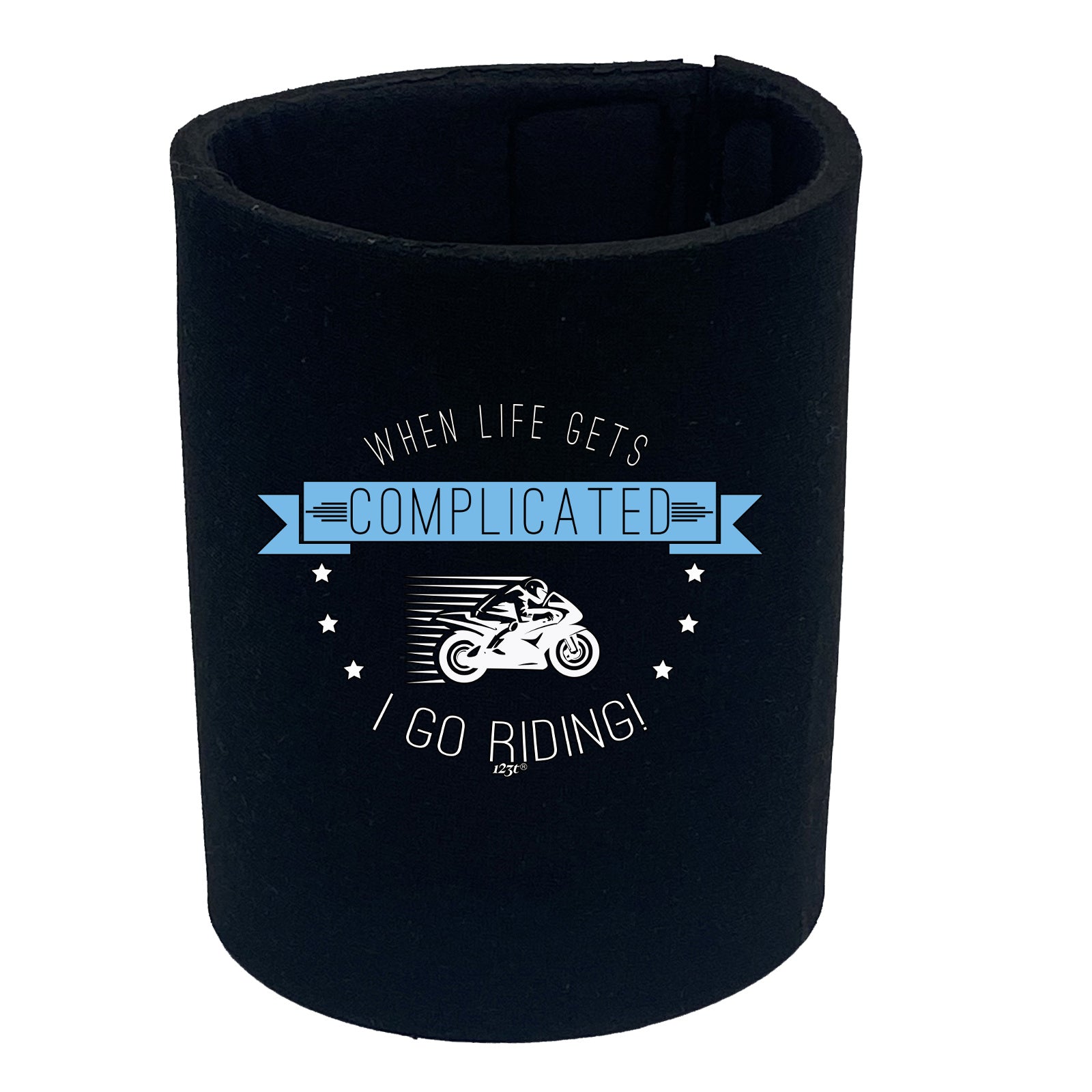 When My Life Gets Complicated Go Riding Moto - Funny Stubby Holder