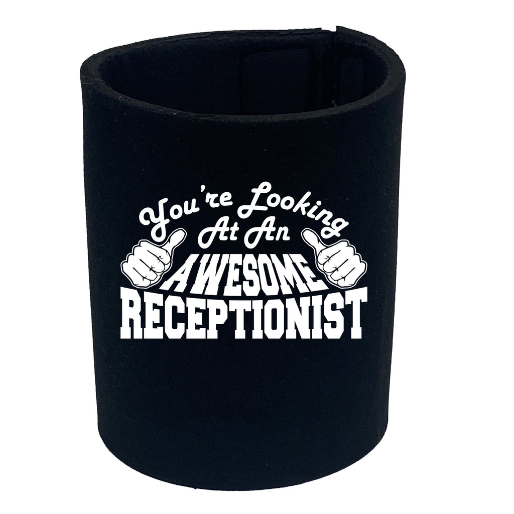 Youre Looking At An Awesome Receptionist - Funny Stubby Holder