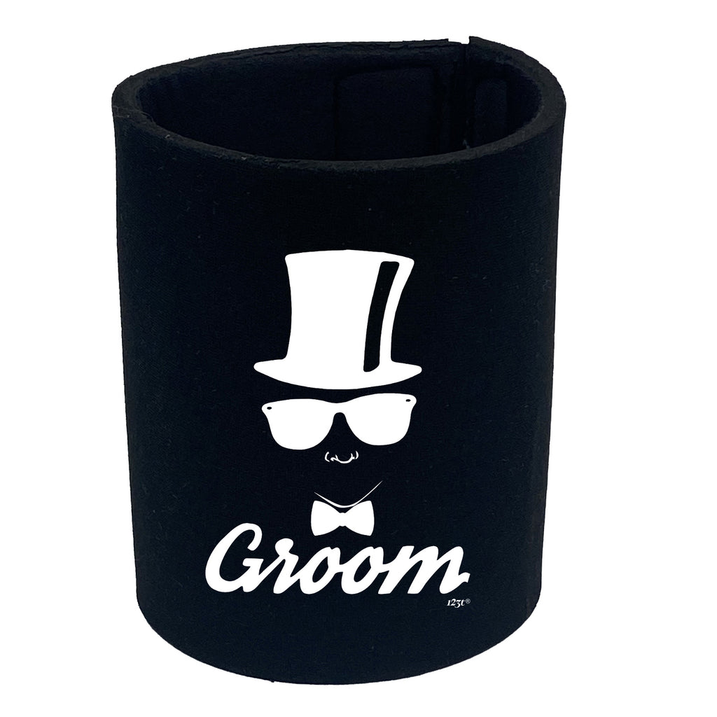 Groom Glasses Top Hat Married - Funny Stubby Holder