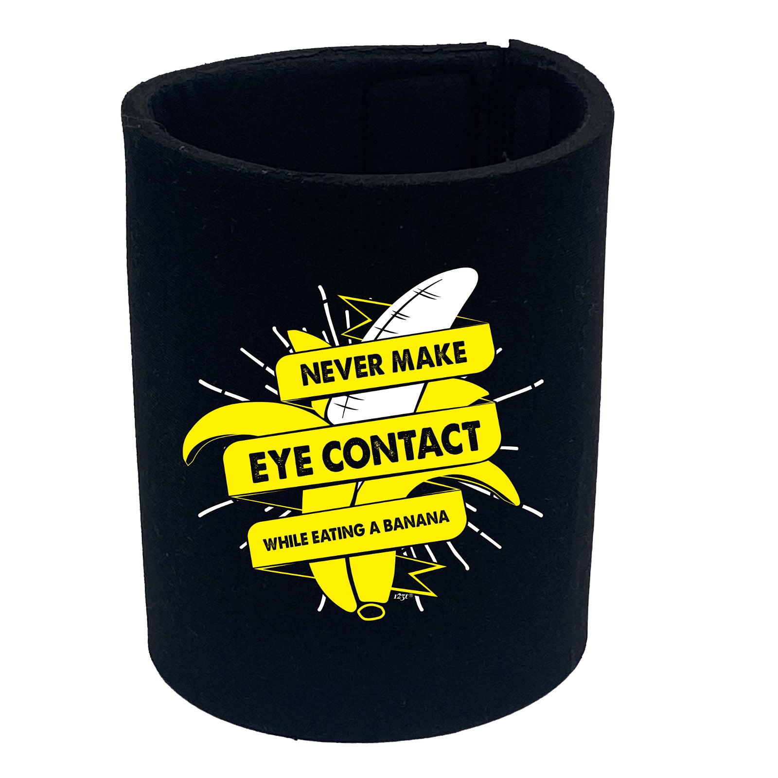 Never Eye Contact While Eating A Banana - Funny Stubby Holder