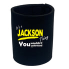 Jackson V1 Surname Thing - Funny Stubby Holder