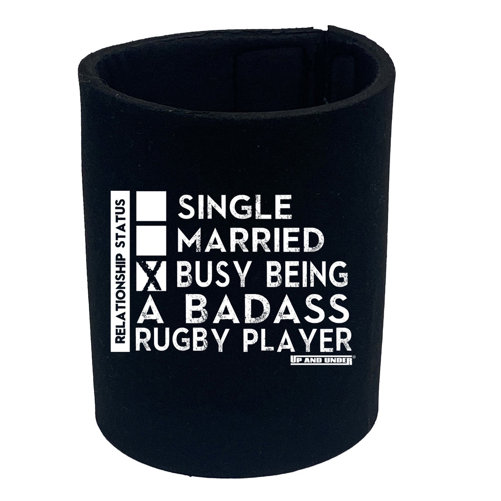 Uau Relationship Status Badass Rugby Player - Funny Stubby Holder
