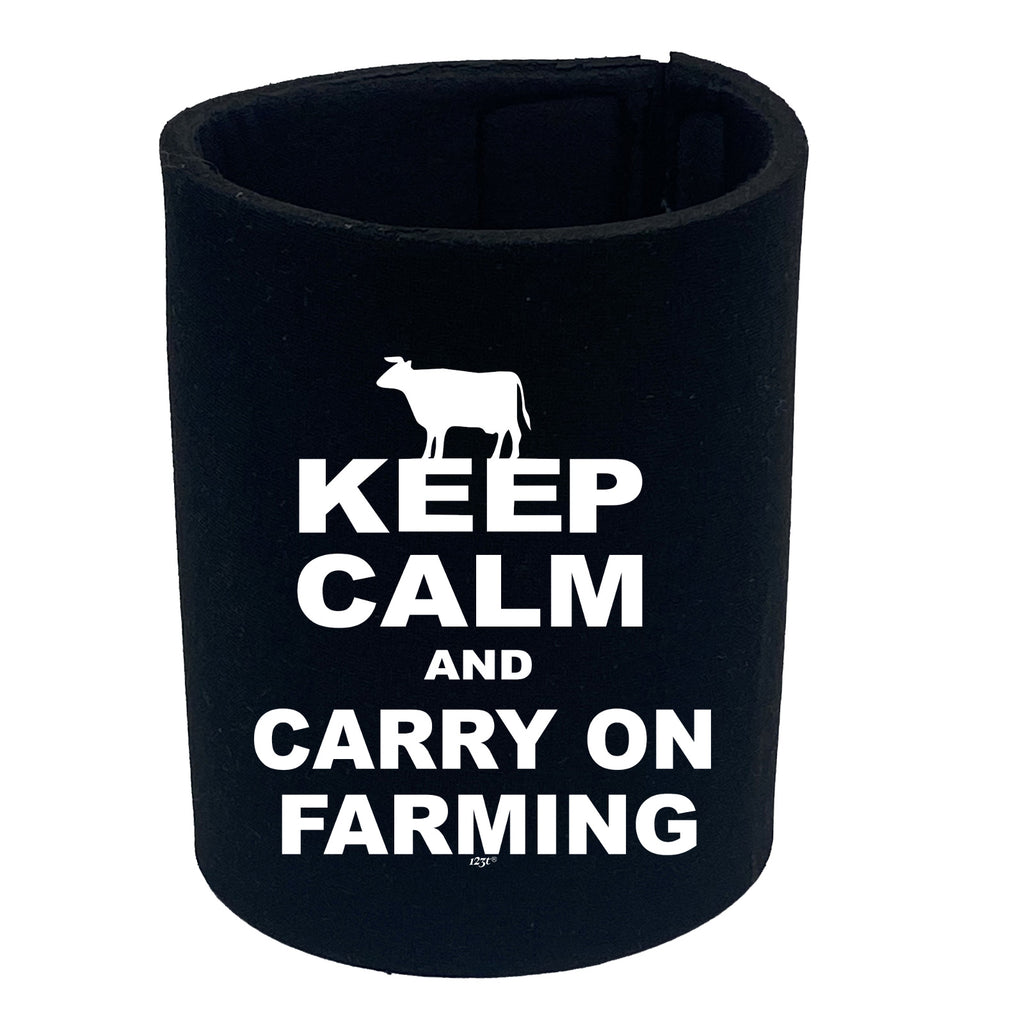 Keep Calm And Carry On Farming - Funny Stubby Holder