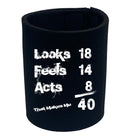 Looks Acts Feels 40 - Funny Stubby Holder