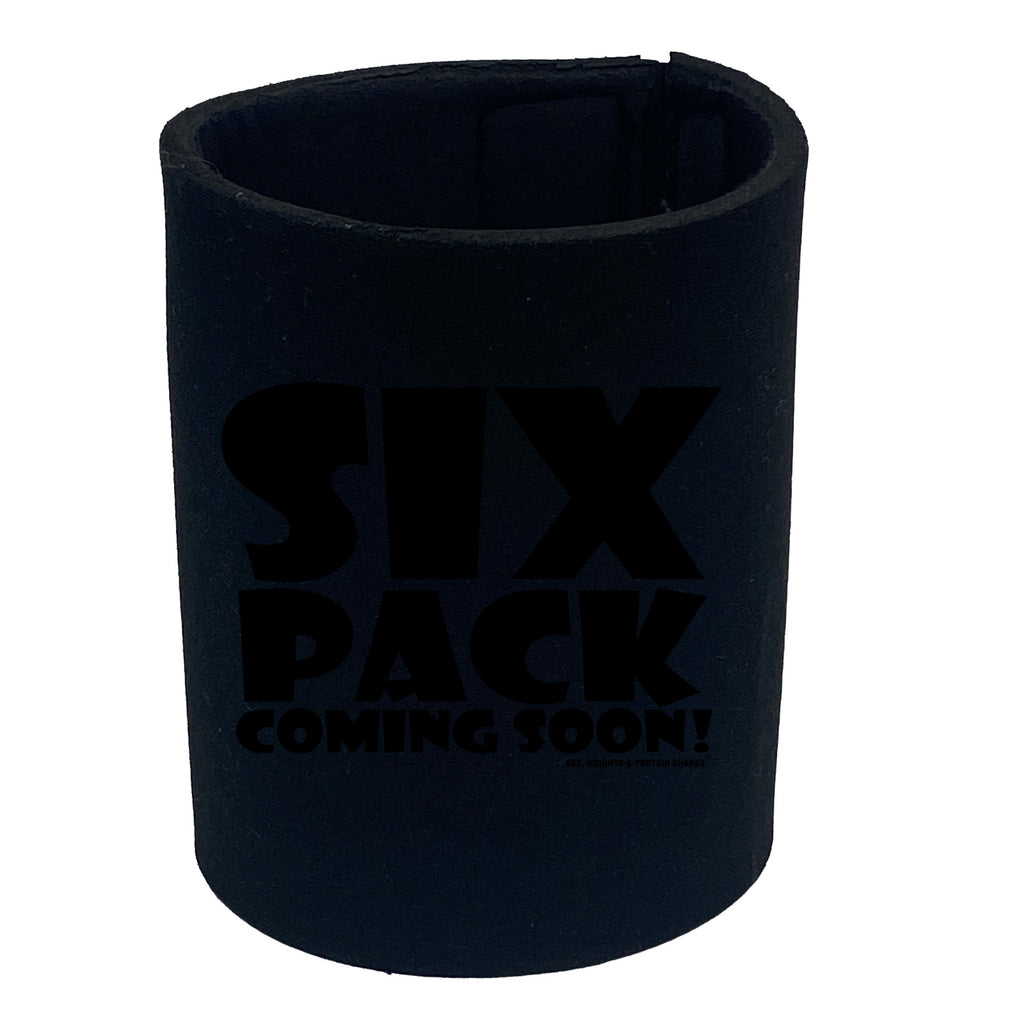 Swps Six Pack Coming Soon Black - Funny Stubby Holder