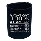 Give 100 At Work Job - Funny Stubby Holder