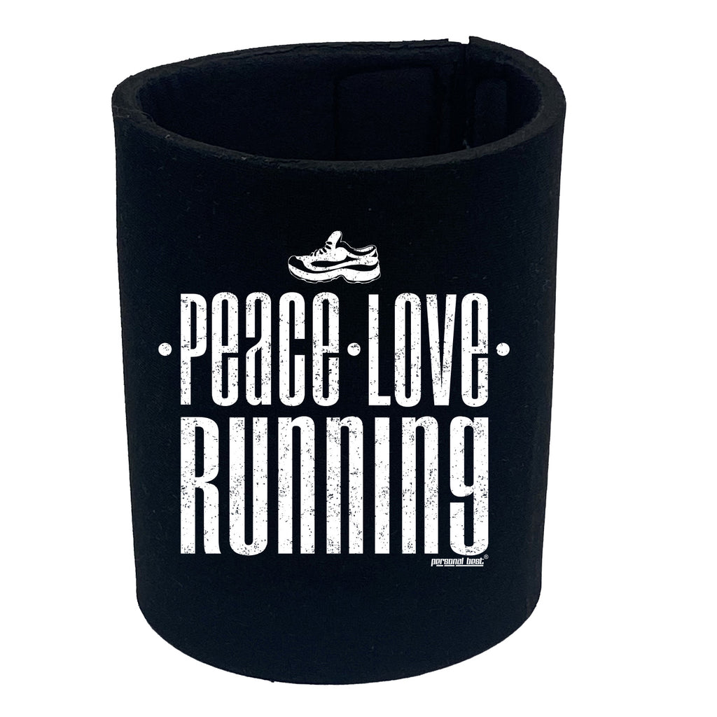 Pb Peace Love Running - Funny Stubby Holder