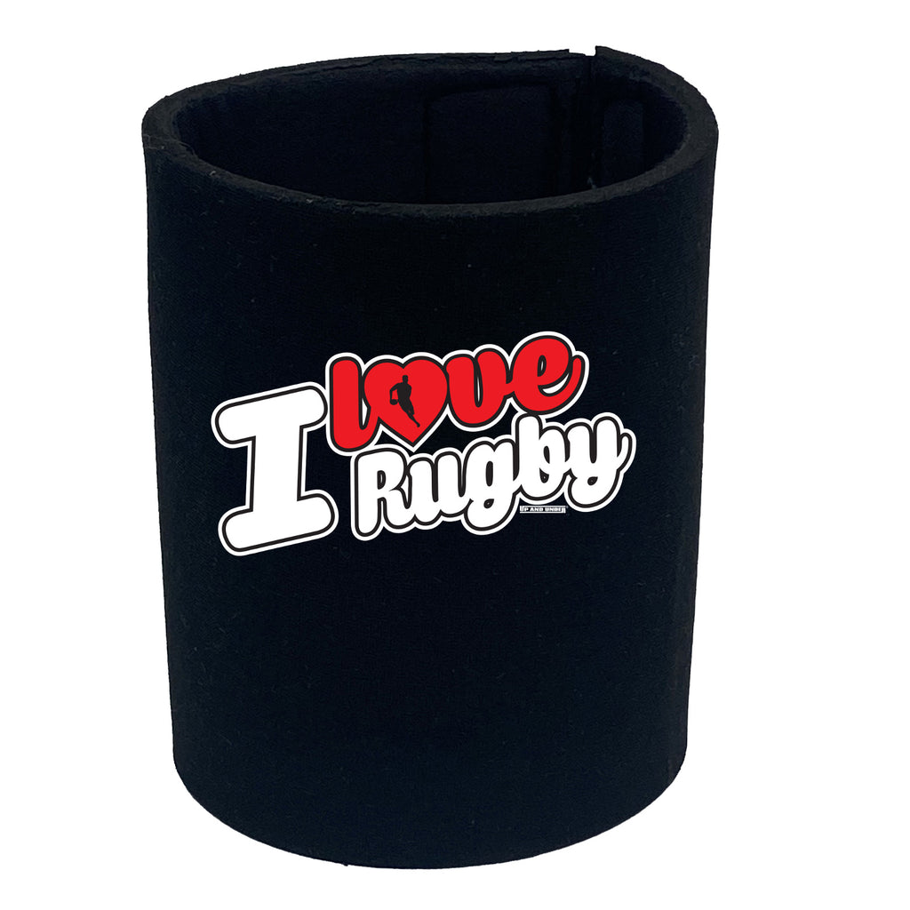 Uau I Love Rugby Stencil - Funny Stubby Holder