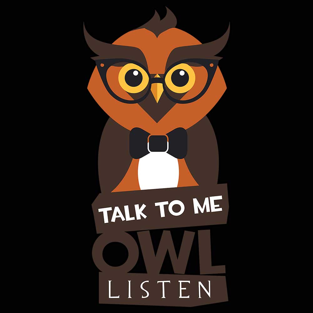 Talk To Me Owl Listen Good Listener - Mens 123t Funny T-Shirt Tshirts