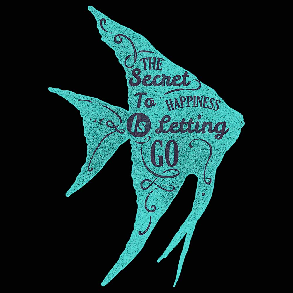 The Secret To Happiness Is Letting Go Fish - Mens 123t Funny T-Shirt Tshirts