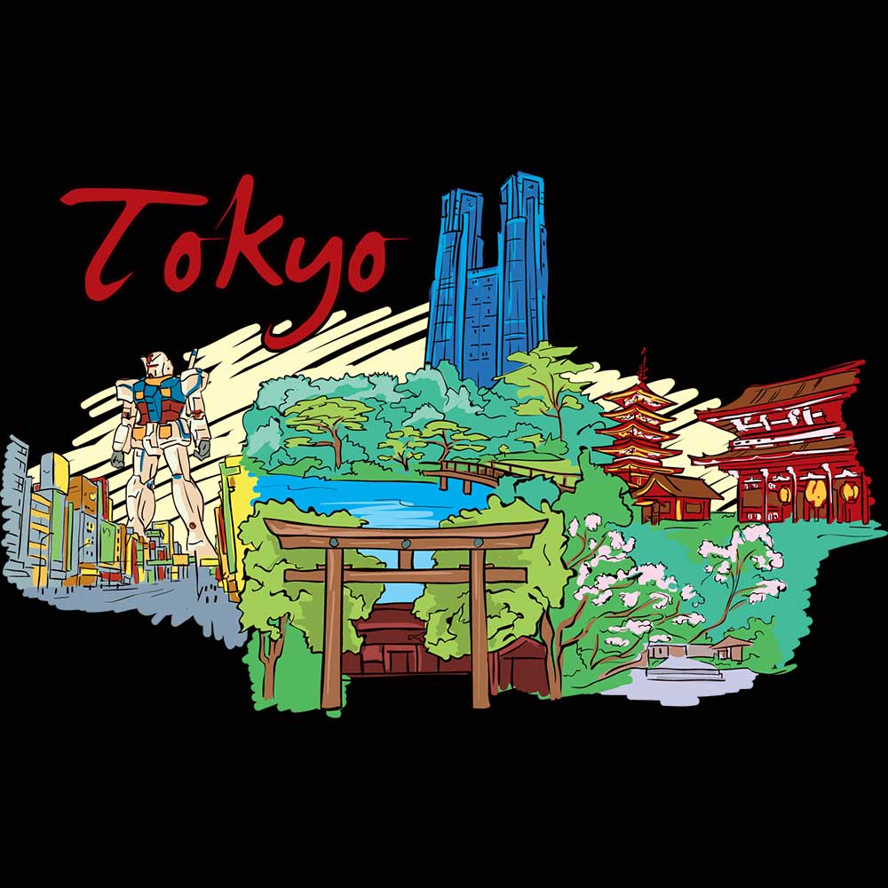 Tokyo Japan Country Flag Destination - Mens 123t Funny T-Shirt Tshirts