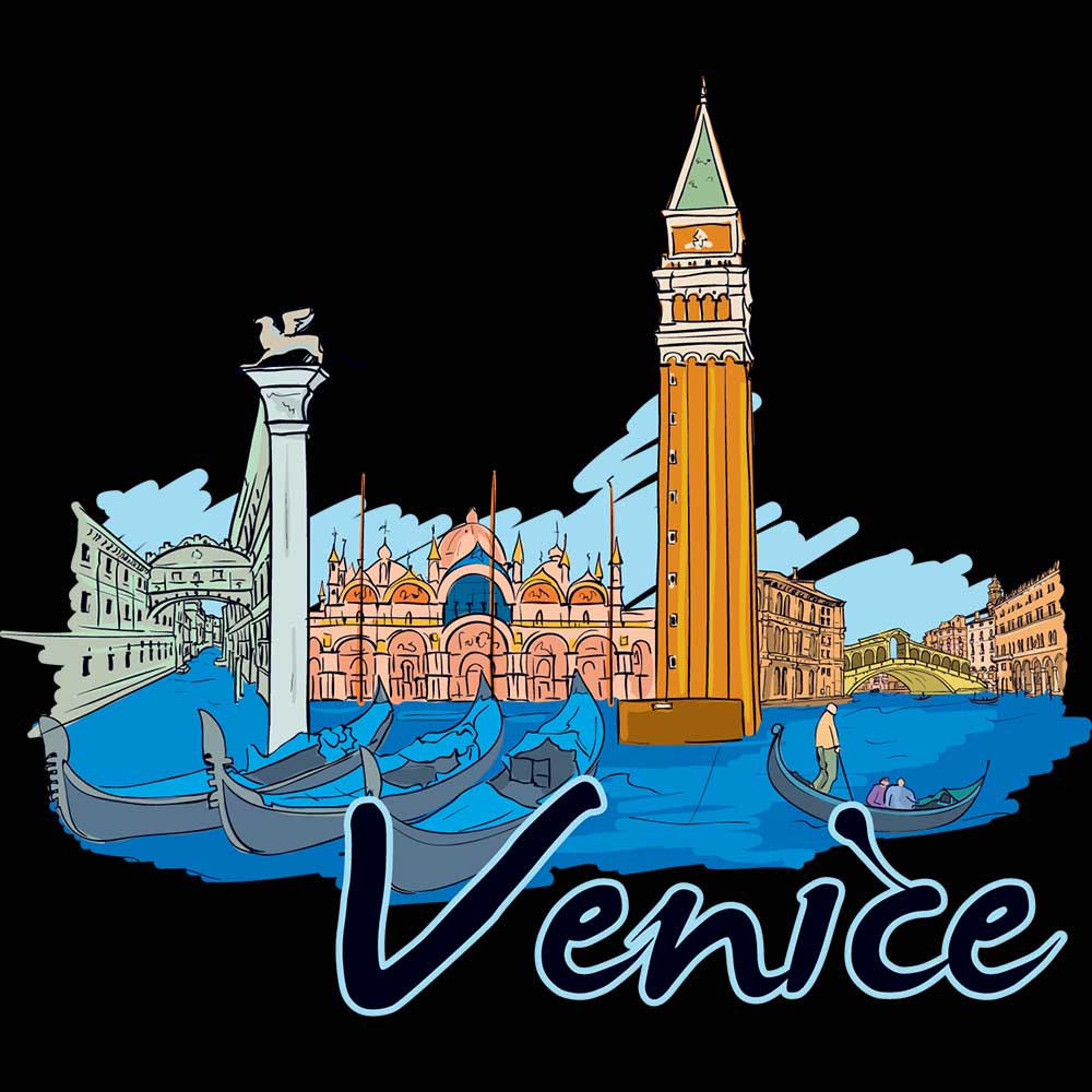 Venice Italy Country Flag Destination - Mens 123t Funny T-Shirt Tshirts