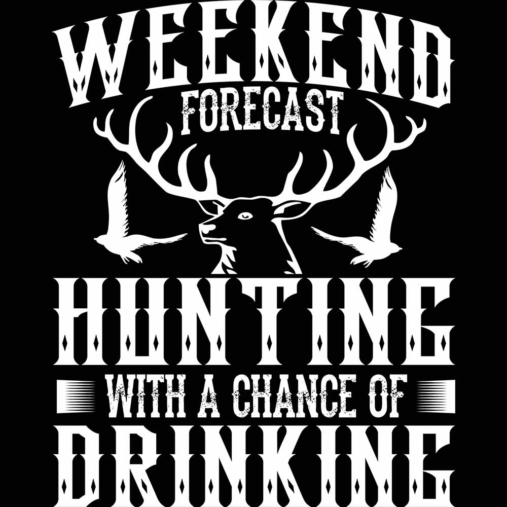 Weekend Forecast Hunting Drinking Hunt - Mens 123t Funny T-Shirt Tshirts