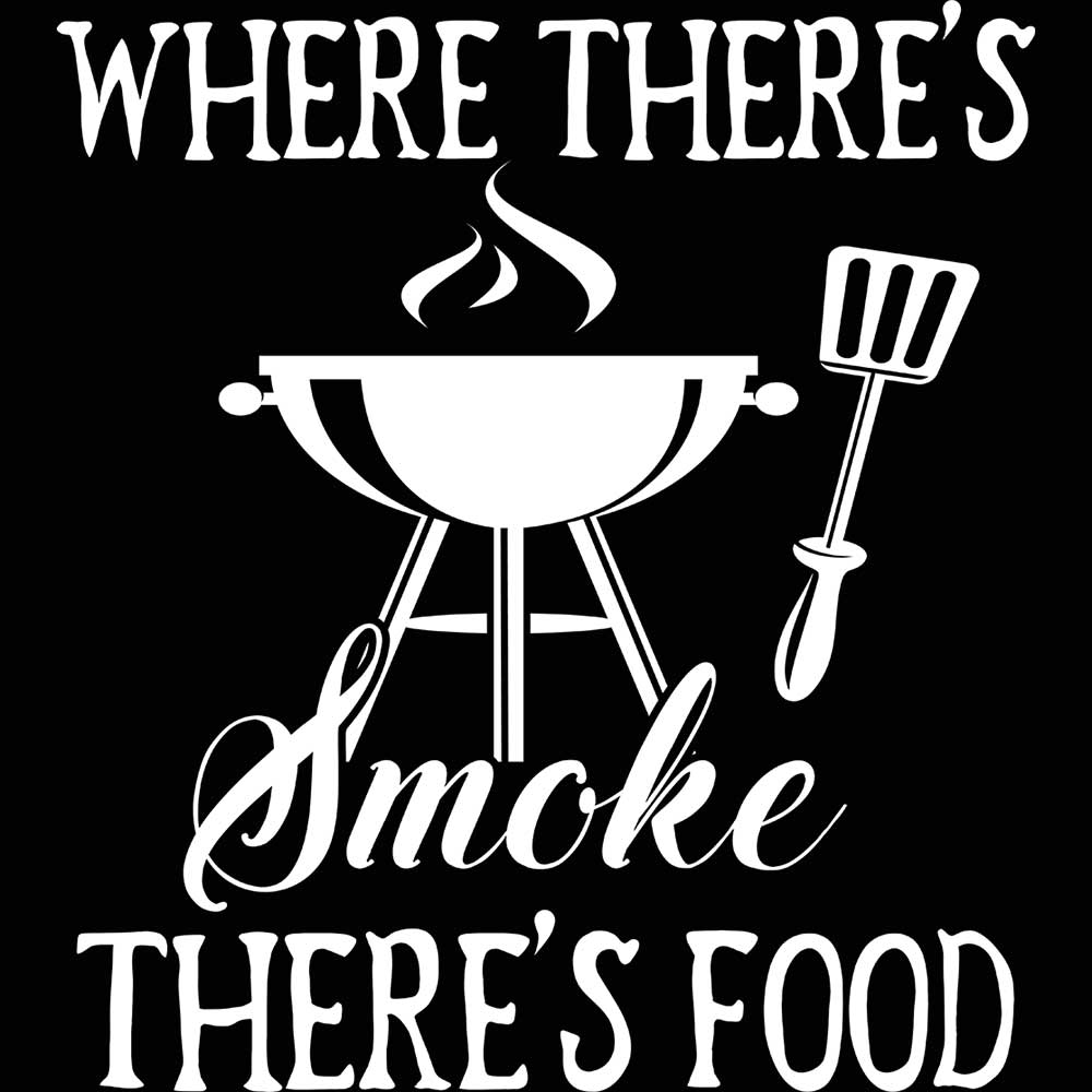 Where Theres Smoke Food Pork Grill Barbecue Bbq - Mens 123t Funny T-Shirt Tshirts